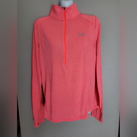 Under Armour Orange  Long Sleeve Pullover, Size Medium - Picture 1 of 3